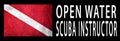 Open Water Scuba Instructor, Diver Down Flag, Scuba flag Royalty Free Stock Photo