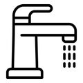 Open water tap icon, outline style