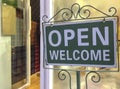 Open welcome vintage plaque Royalty Free Stock Photo