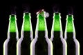 Open wet beer bottle Royalty Free Stock Photo