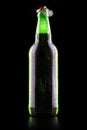 Open wet beer bottle Royalty Free Stock Photo