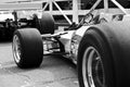 Open wheel race car black and white Royalty Free Stock Photo