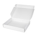 Open white blank carton pizza box Royalty Free Stock Photo