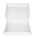 Open white blank carton pizza box Royalty Free Stock Photo