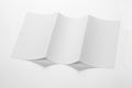 Open White Blank Folded Trifold DL Flyer for Mock up Royalty Free Stock Photo