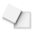 Open white box. Empty open gift box template. Realistic square vector illustration. Stock image Royalty Free Stock Photo