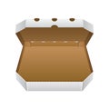 Open White, Brown Blank Carton Pizza Box. Ready For Your Design. Product Packing Vector EPS10 Royalty Free Stock Photo