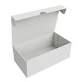 An open white cardboard box with a lid on a white background. isolated on transparent background Royalty Free Stock Photo