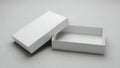 Open white cardboard box with lid off Royalty Free Stock Photo