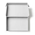 Open white cardboard box top view isolated with no shadows clipping path included Royalty Free Stock Photo