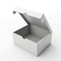 Open White Cardboard Gift Box with Lid Ajar on White Background image photo Royalty Free Stock Photo