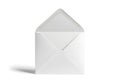 Open white envelope isolated on a white background with shadow Royalty Free Stock Photo