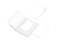 Open white file folder with blank paper sheets. Realistic vector mockup. Document holder mock-up Royalty Free Stock Photo