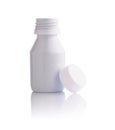 Open white medicine bottle Royalty Free Stock Photo