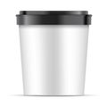 Open white Paper Cup with black lid For Dessert Royalty Free Stock Photo