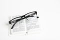 White Pocket Bible With Reading Glasses Royalty Free Stock Photo