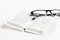 White Pocket Bible With Reading Glasses Royalty Free Stock Photo