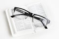 White Pocket Bible With Reading Glasses Royalty Free Stock Photo