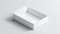 Open white rectangular packaging box with lid slightly ajar on a clean surface image Royalty Free Stock Photo