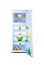 Open white refrigerator. Fridge freezer Royalty Free Stock Photo