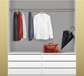 Open white wardrobe