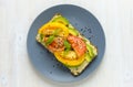 Open wholegrain sandwich with avocado pear