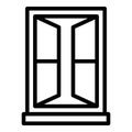 Open window frame icon, outline style Royalty Free Stock Photo