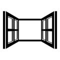 Open window frame icon, simple black style Royalty Free Stock Photo