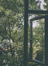 Open window with a landscape view. Window view on nature design Royalty Free Stock Photo