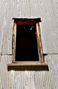 Open window on an old abandoned mining structure Royalty Free Stock Photo