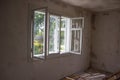 Open window repair in the room,ventilate the room after repair with an open window Royalty Free Stock Photo