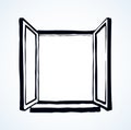 Open window. Vector drawing Royalty Free Stock Photo