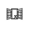 Open Windows Icon vector set collection for web Royalty Free Stock Photo