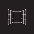 Open windows sketch icon. Royalty Free Stock Photo