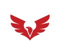 open wing eagle falcon vector logo design