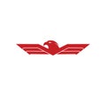 open wing eagle falcon vector logo design