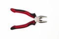 Open wire cutting pliers, white background