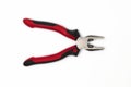 Open wire cutting pliers, white background Royalty Free Stock Photo