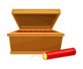 Open wooden box with red dynamite sticks vector illustration Royalty Free Stock Photo