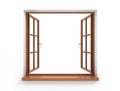 Open wooden window