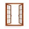 Open wooden window