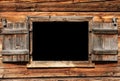 Open wooden window for use as a billboard