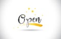Open Word Vector Text with Golden Stars Trail and Handwritten Cu