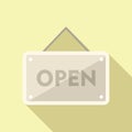 Open work board icon flat vector. Office time