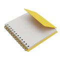 Open yellow notebook isolated on transparent background Royalty Free Stock Photo