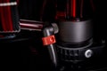 Open your computer with a water cooling system, a processor, a graphics card, a motherboard fan