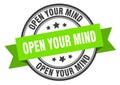 open your mind label. open your mind round band sign. Royalty Free Stock Photo