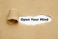 Open Your Mind Torn Paper Royalty Free Stock Photo