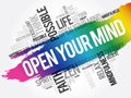 Open your mind word cloud collage