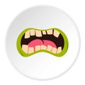 Open zombie mouth icon circle